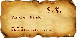 Vinkler Nándor névjegykártya