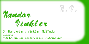 nandor vinkler business card